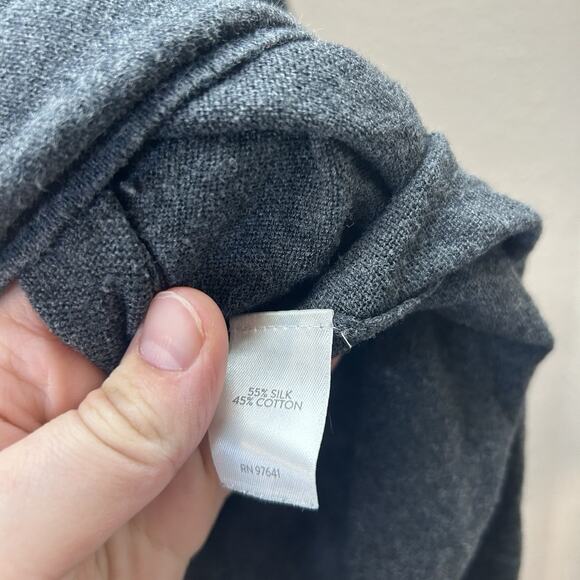 J Jill Womens XL Silk Cotton Turtleneck Sweater Lightweight Knit Top Gray - Picture 6 of 7